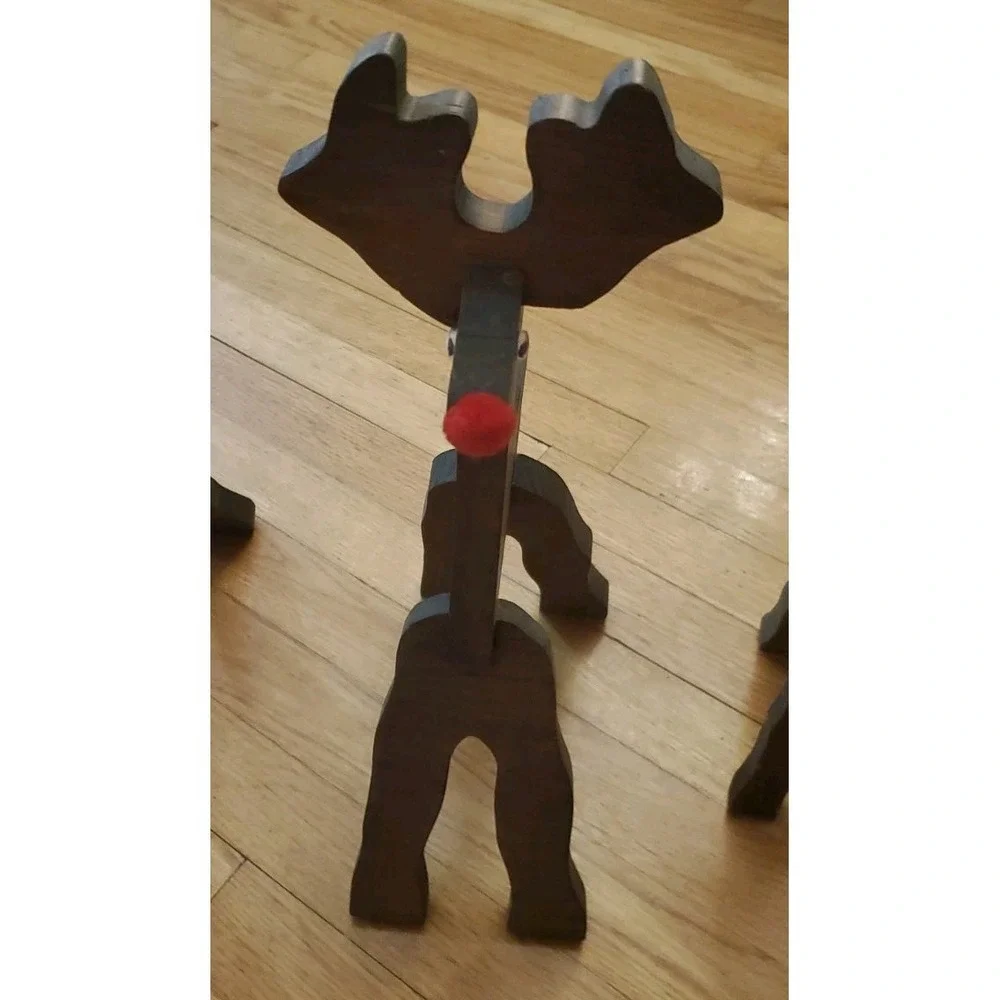 Reindeer‎ Wooden Christmas Decoration Slot Together Approx Lot Of 3 SEE PHOTOS